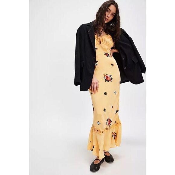 Free People Women's Multicolor Bali Santa Cruz Floral Maxi Dress Small NWOT - Picture 4 of 11